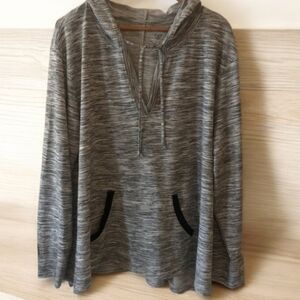 Livi Active Lane Bryant Gray Multi Pullover Hoodie Kangaroo Pocket 3X Plus